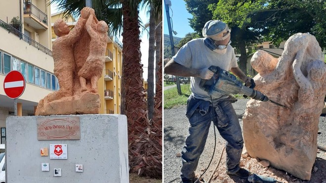 Mario Nebiolo: “Ho realizzato il Monumento al Volontario. Un’emozione, da ex medico del Pronto Soccorso di Albenga”