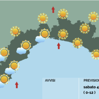 Meteo, sabato soleggiato con temperature in aumento su tutta la Liguria