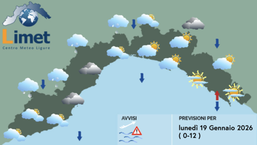 Meteo, sole sulla costa e precipitazioni verso i versanti padani. Lunedì di tempo incerto sulla Liguria