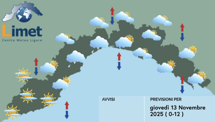 Meteo, deboli rovesci sparsi su tutta la Liguria Meteo, deboli rovesci sparsi su tutta la Liguria