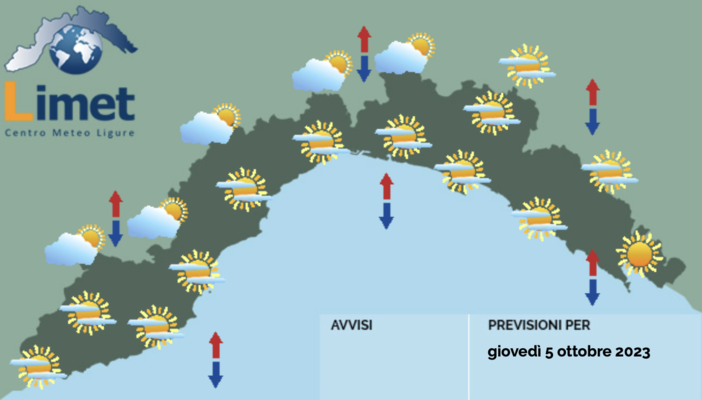Meteo, velature sulla costa e nuvole sui rilievi a ponente Meteo, velature sulla costa e nuvole sui rilievi a ponente