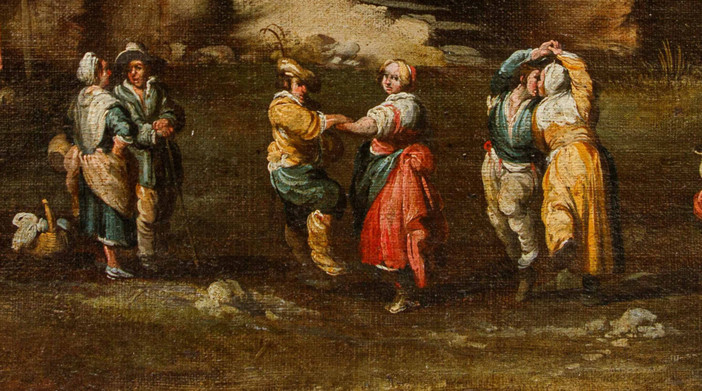 Particolare di un quadro attribuito al Maestro dell'Accademia Ligustica