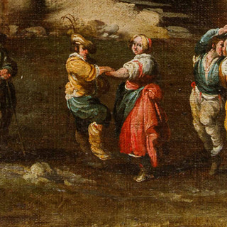 Particolare di un quadro attribuito al Maestro dell'Accademia Ligustica