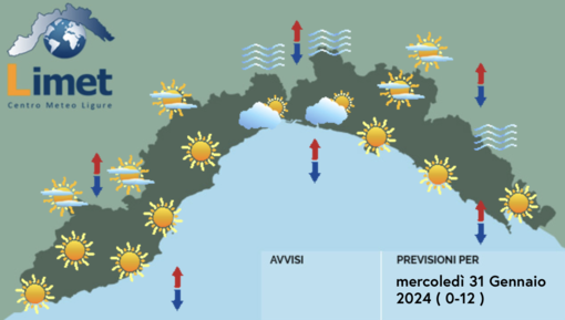 Meteo, sulla Liguria cielo sereno ma in serata arrivano le nuvole Meteo, sulla Liguria cielo sereno ma in serata arrivano le nuvole