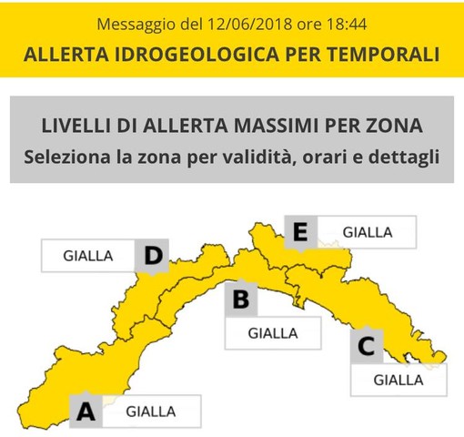 Maltempo in arrivo: allerta gialla per temporali