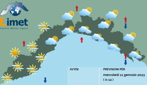Meteo, mattinata nuvolosa, nel pomeriggio sole a ponente e pioggia a levante Meteo, mattinata nuvolosa, nel pomeriggio sole a ponente e pioggia a levante