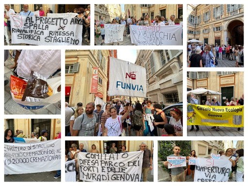 &quot;No ai progetti calati dall'alto&quot;, a Tursi la protesta della Rete Genovese &quot;Non siamo i comitati del no&quot; (Foto e video)