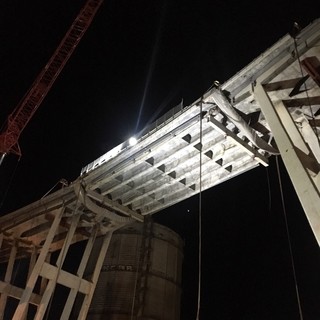Ponte Morandi: terminato lo smontaggio della trave tampone 4