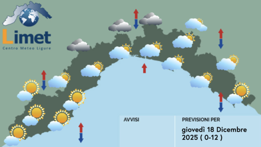 Meteo, ancora qualche residua precipitazione su centro e levante ligure Meteo, ancora qualche residua precipitazione su centro e levante ligure