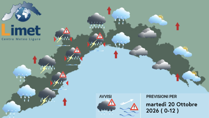 Meteo, piogge e temporali autorigeneranti: allerta arancione su gran parte della Liguria