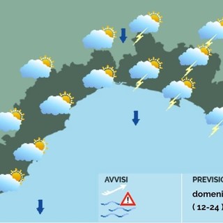 Meteo, qualche rovescio o temporale nella seconda parte di domenica