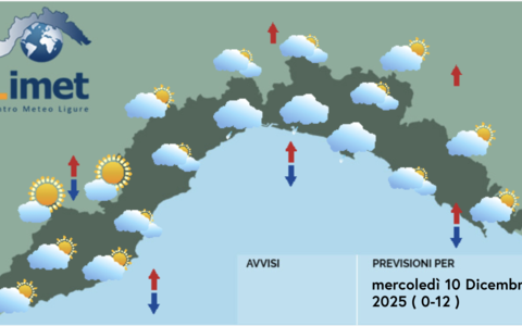 Meteo, cielo coperto e qualche pioviggine