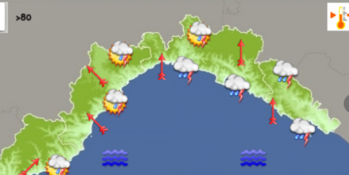 Meteo: ancora forti rovesci sul genovese, aumenta anche il vento