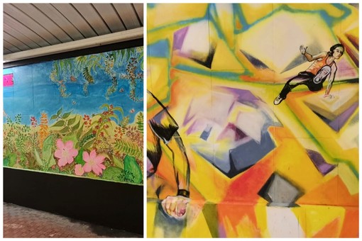 Valbisagno, due nuovi murales nel sottopasso di borgo Incrociati
