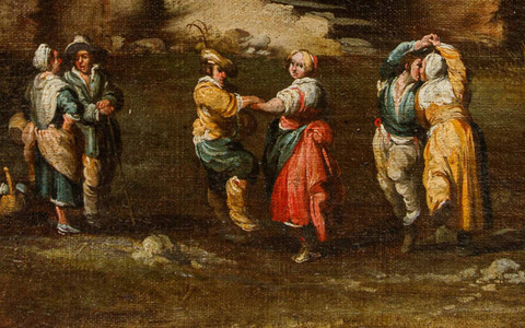 Particolare di un quadro attribuito al Maestro dell'Accademia Ligustica