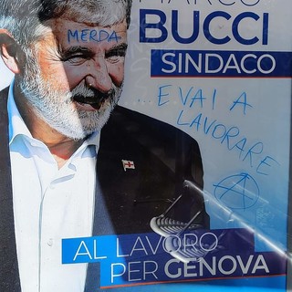 Elezioni comunali, vandalizzati i manifesti di Bucci, la condanna di 'Vince Genova'