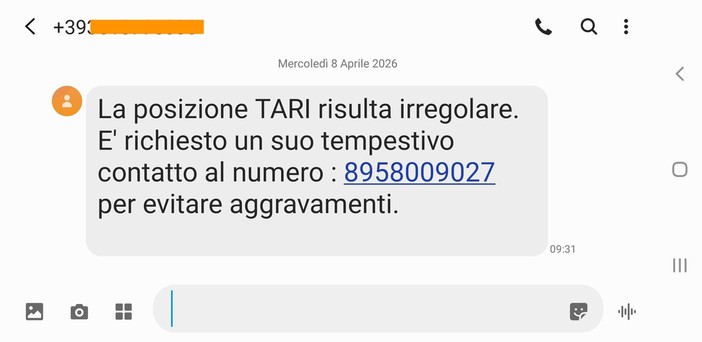 Sestri Levante, messaggi dal Comune per chiarimenti sulla Tari ma è una truffa