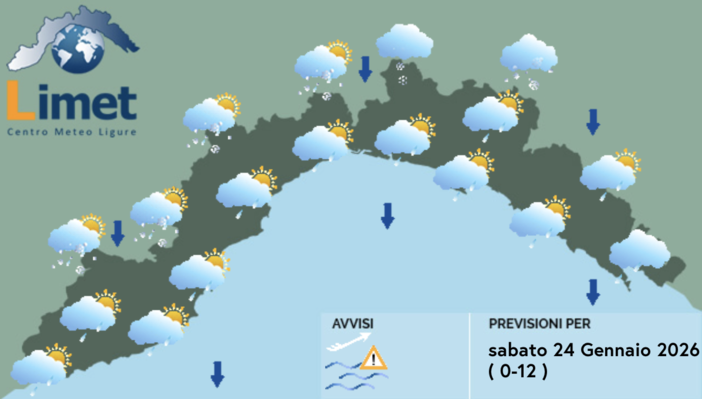 Meteo, fine settimana di maltempo sulla Liguria: possibili nevicate anche a bassa quota