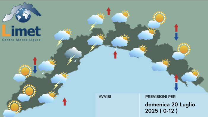 Meteo, domenica di instabilità con possibili rovesci e temporali sulla Liguria