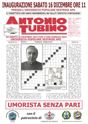 La sua Sestri rende omaggio a Tubino, indimenticabile vignettista della Settimana Enigmistica La sua Sestri rende omaggio a Tubino, indimenticabile vignettista della Settimana Enigmistica