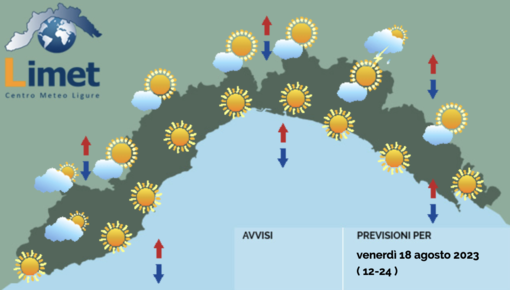 Meteo, giornata soleggiata in Liguria con un po' di nubi nelle aree interne