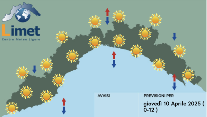 Meteo, giornata soleggiata e cielo sereno su tutta la regione
