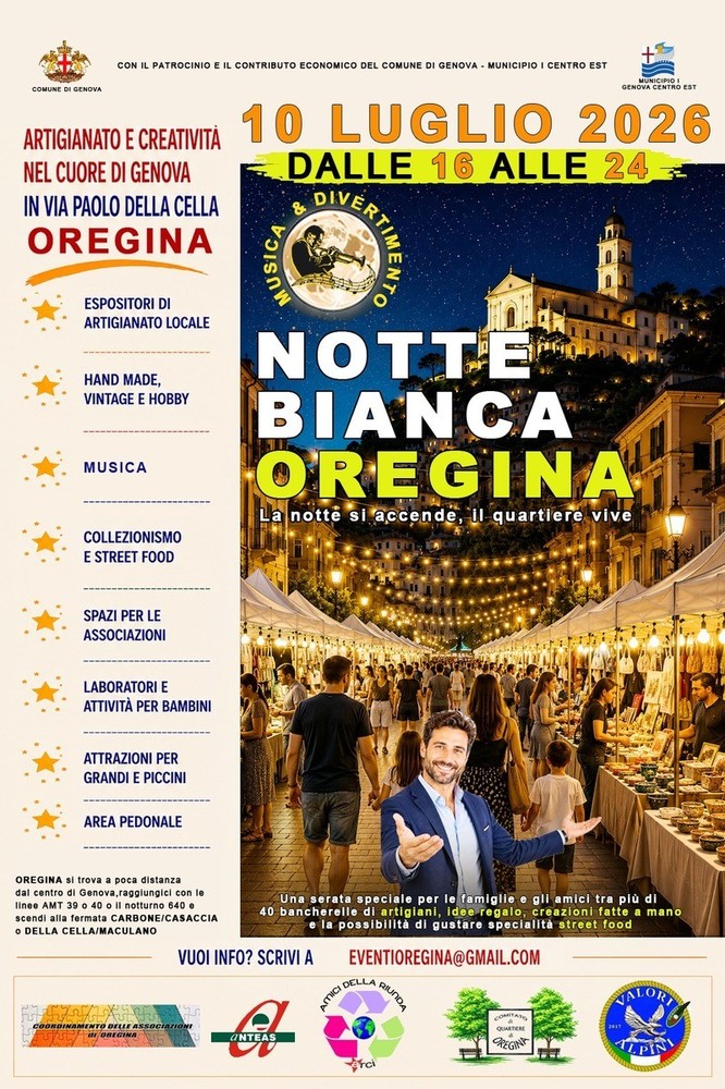 Artigianato, musica e street food, a Oregina arriva la grande "Notte Bianca" Artigianato, musica e street food, a Oregina arriva la grande "Notte Bianca"