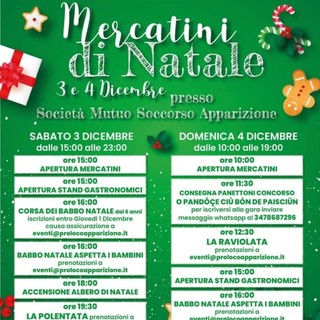 La magia del natale invade Apparizione: mercatini artigianali, stand e corsa dei Babbo Natale