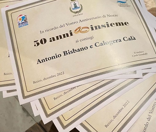 Recco festeggia le coppie d'oro e di diamante