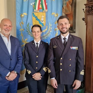 Lavagna, il sindaco Mangiante riceve in Comune la nuova comandante della Locamare di Santa Margherita Ligure Miriana Ligorio