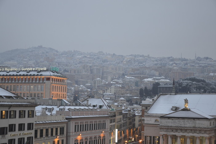 Genova, prolungata fino alle 16 di oggi lo stato di allerta neve