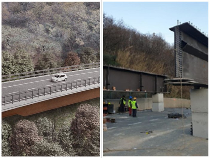 A6, completate le spalle del nuovo viadotto Madonna del Monte su cui poggerà l'impalcato in acciaio (FOTO)
