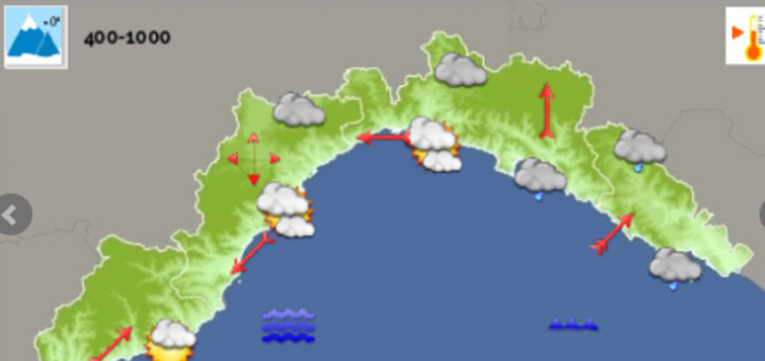 Meteo: cielo prevalentemente coperto con ancora precipitazioni su genovese e Levante Meteo: cielo prevalentemente coperto con ancora precipitazioni su genovese e Levante