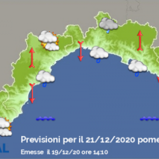 Meteo: giornata prevalentemente condizionata da rovesci su genovese e Levante