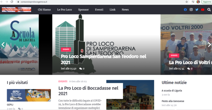 Il Consorzio Pro Loco Genova rinnova il suo sito internet Il Consorzio Pro Loco Genova rinnova il suo sito internet