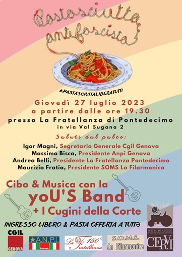 Alla Fratellanza di Pontedecimo torna la 'Pastasciutta antifascista'