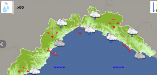 Meteo: condizioni in peggioramento su genovese e levante. Possibili precipitazioni durante la giornata