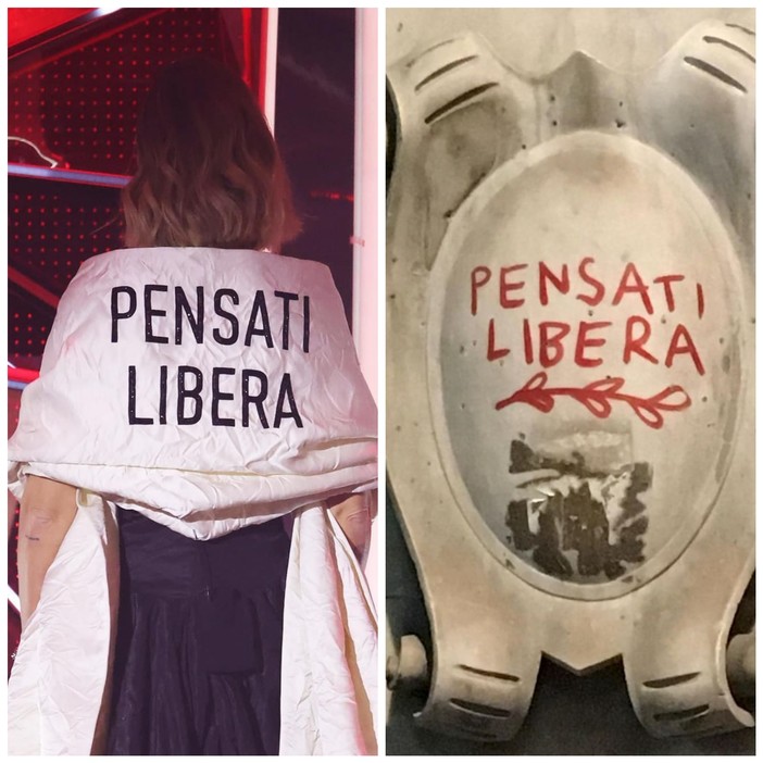 'Pensati Libera', la frase scelta da Chiara Ferragni su un muro del centro storico di Genova 'Pensati Libera', la frase scelta da Chiara Ferragni su un muro del centro storico di Genova