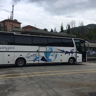 Frecciabus: arrivato questa mattina il primo bus turistico a San Pietro di Novella a Rapallo