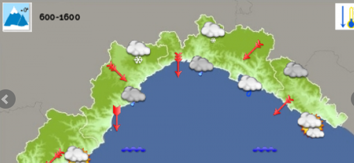 Meteo: giornata caratterizzata da qualche rovescio su genovese e Levante