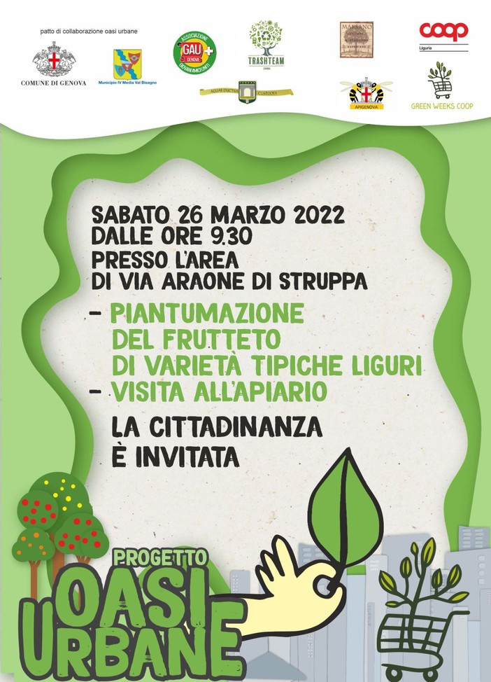 Struppa, domani la piantumazione del frutteto gestito dall'associazione TrashTeam