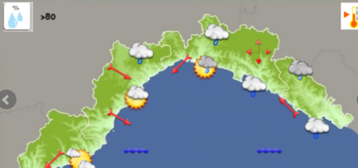 Meteo: nuovolosità irregolare su genovese e levante. Possibili precipitazioni durante la giornata Meteo: nuovolosità irregolare su genovese e levante. Possibili precipitazioni durante la giornata
