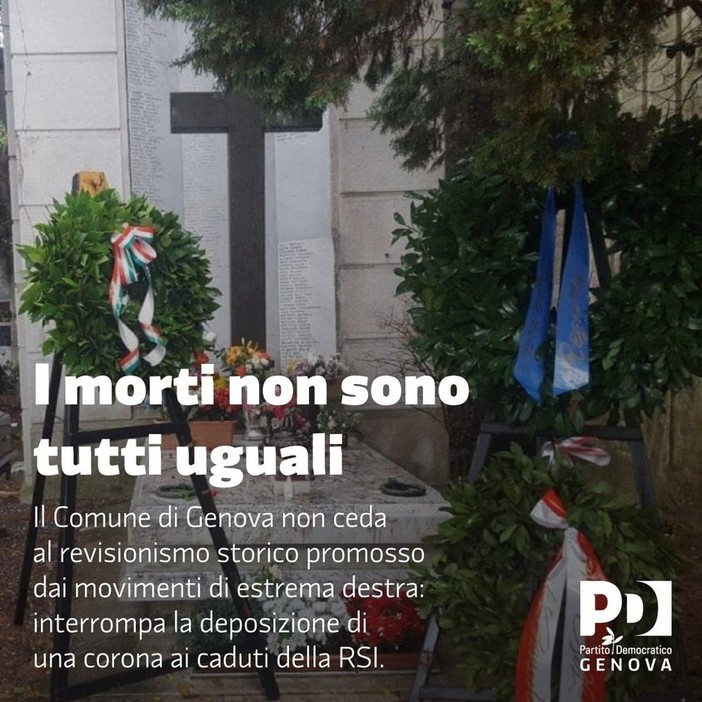 Commemorazione dei caduti dell'RSI, dopo l'Anpi anche il Pd attacca il Comune