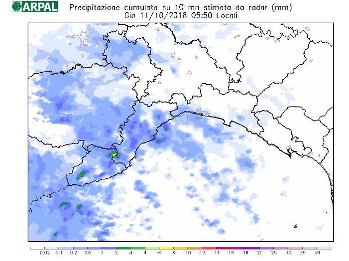Maltempo: piogge over 100 nel Ponente, per ora nessuna criticità Maltempo: piogge over 100 nel Ponente, per ora nessuna criticità