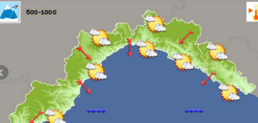 Meteo: giornata caratterizzata da cielo nuvoloso su genovese e Levante