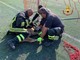 I pompieri liberano due caprioli intrappolati nella rete del campo da calcio Morgavi
