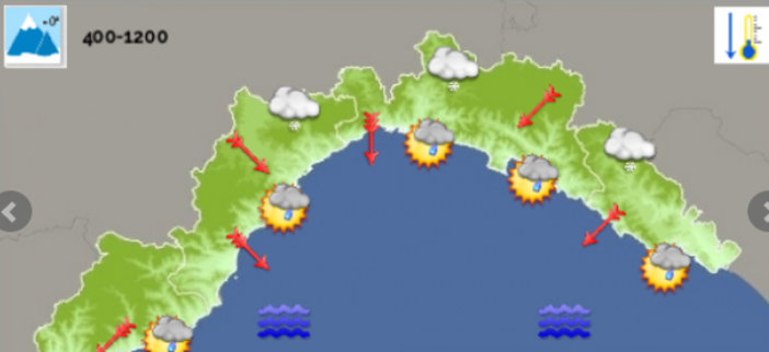 Meteo: giornata caratterizzata da possibili rovesci su genovese e Levante Meteo: giornata caratterizzata da possibili rovesci su genovese e Levante