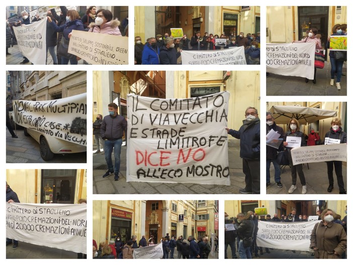 I comitati della Valbisagno hanno protestato davanti a palazzo Tursi: "Mai stati ascoltati" (Foto e Video)