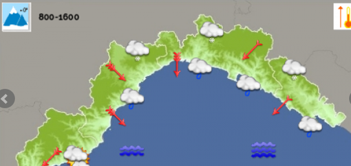 Meteo: giornata condizionata da varie precipitazioni su genovese e Levante