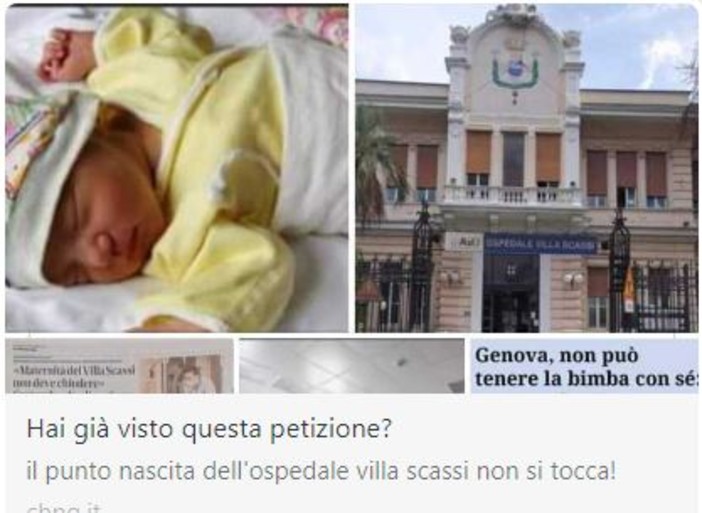 Addio al punto nascita di Villa Scassi, scatta la petizione online per mantenerlo